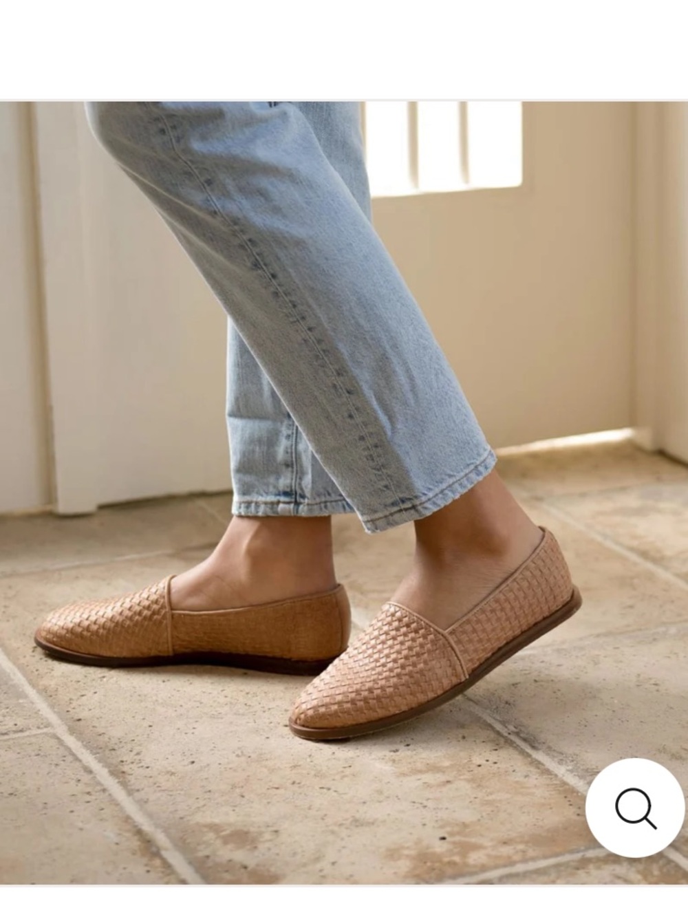 Nisolo | (8) Mara Woven Leather Slip On Flats in Almond